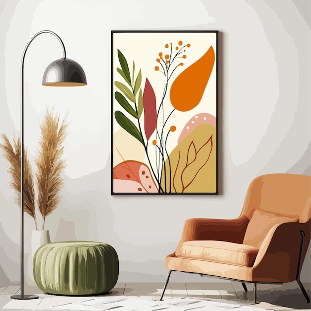 Vector modern botany interior poster design