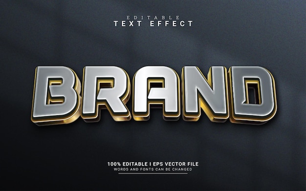 Modern brand 3d style text effect