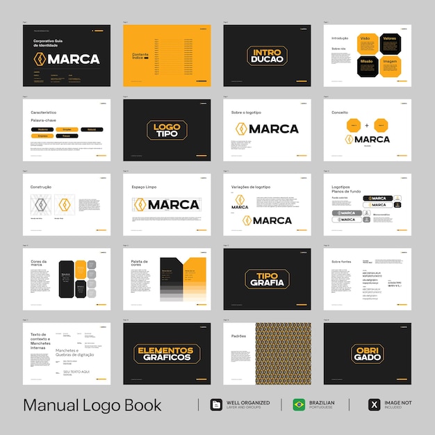 Vector modern brand guide template brazilian portuguese