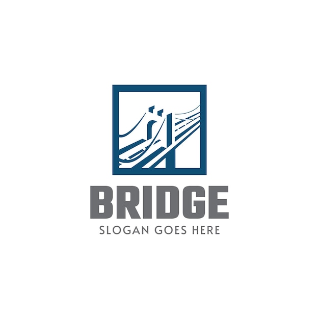 Modern bridge logo design template