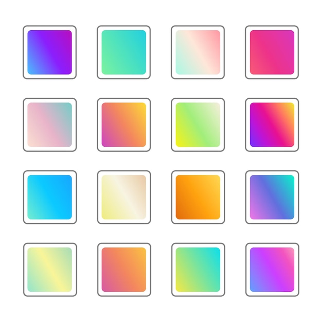 Modern bright colorful gradients set, Mega set of vibrant colorful gradients