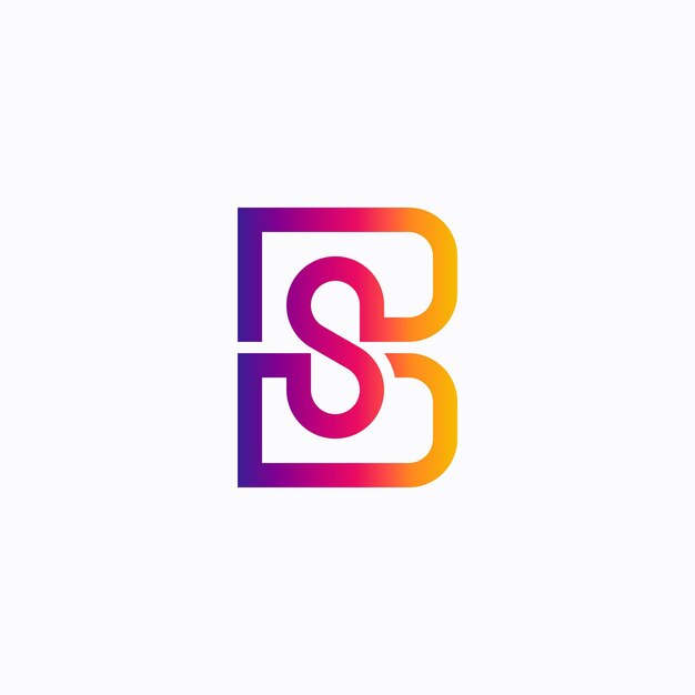 Modern BS SB monogram logo BS SB initials logo with simple modern style