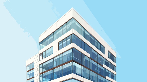 Vector modern building design with sky background vector illustration