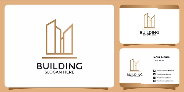 Modern building logo and branding card