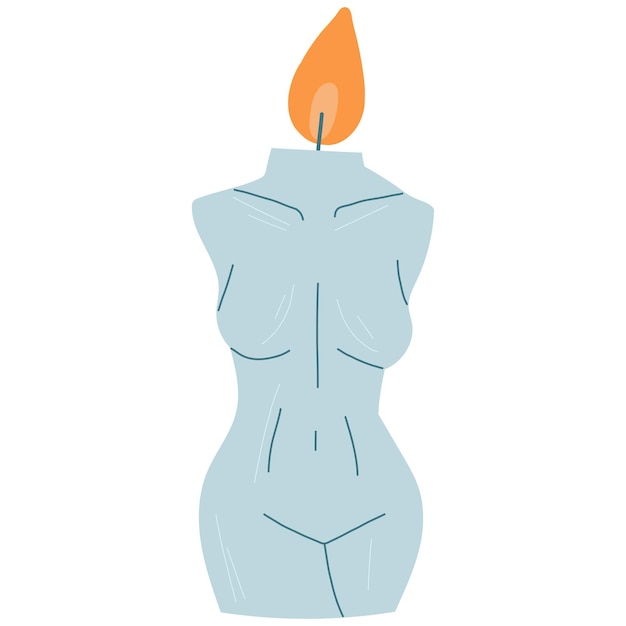 Modern burning blue female body shape candletrendy home decorative element