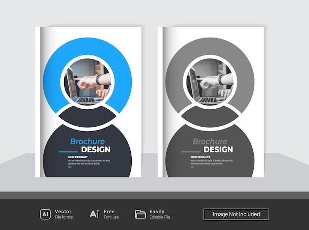 Modern business brochure cover page design template