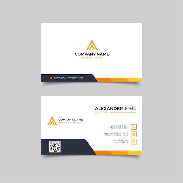 Modern business card black and yellow Corporate Professional