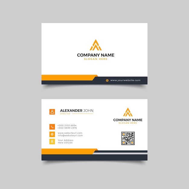 Modern business card black and yellow Corporate Professional