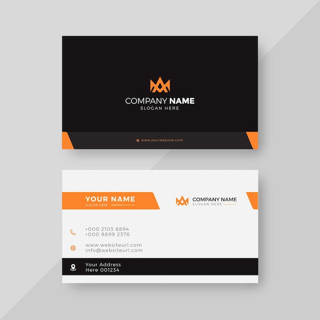 Modern business card black and yellow corporate professional