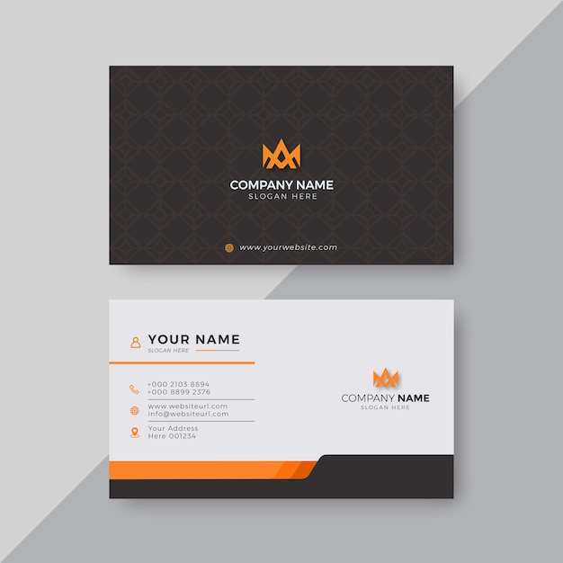 Modern business card black and yellow corporate professional