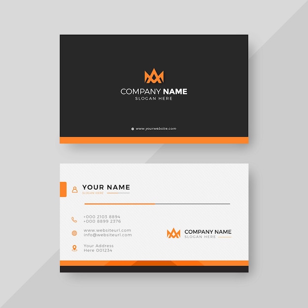 Modern business card black and yellow corporate professional