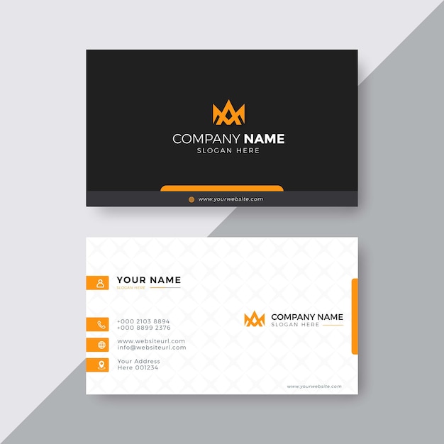 Modern business card black and yellow corporate professional