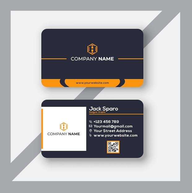 Modern business card black and yellow corporate professional