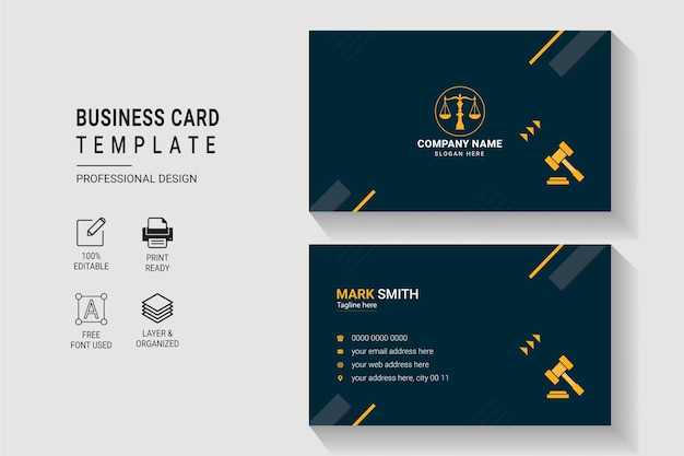 Vector modern business card design double sided professional template