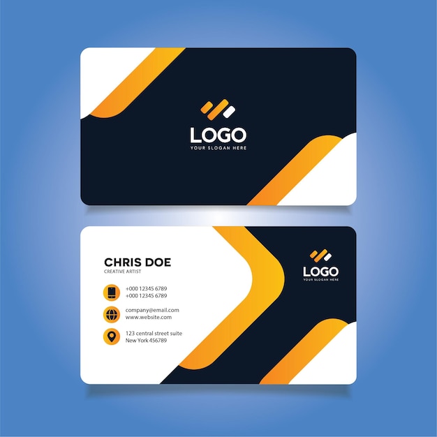 Modern business card design in professional style Free Vector