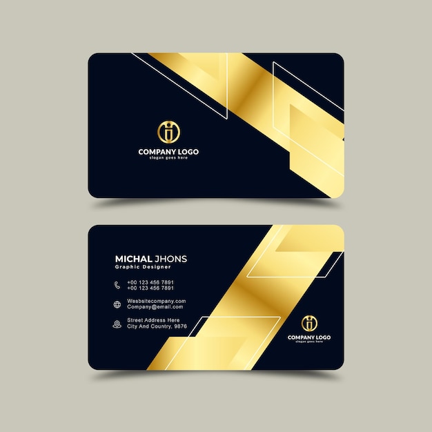 modern business card gold design template