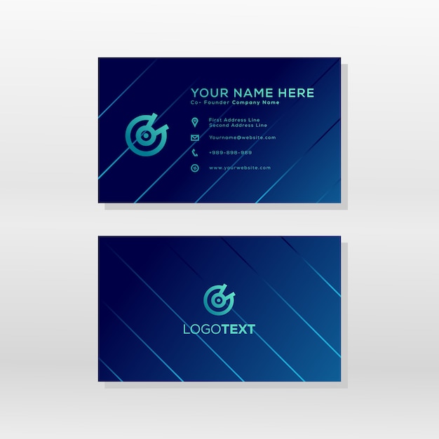 Modern business card gradient color style