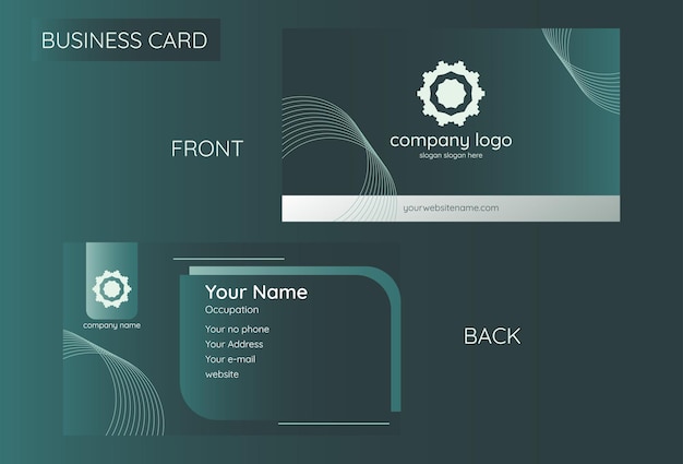 modern business card green vector art