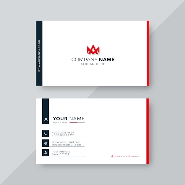 Modern Business Card Red and white elegant Professional