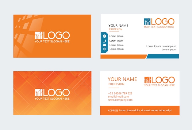 Modern business card template construction building set