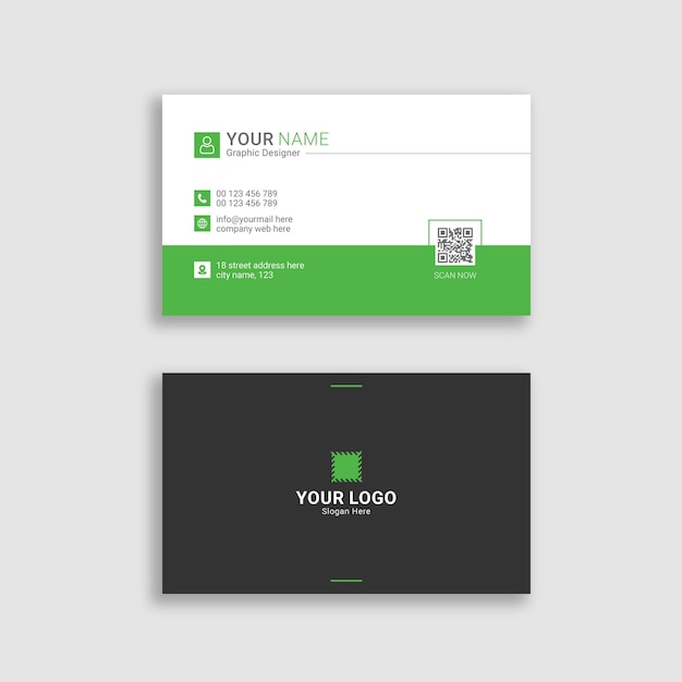 Modern business card template design Premium Vector