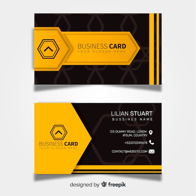 Modern business card template with abstract design