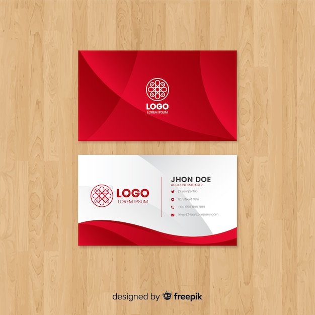 Modern business card template with abstract shapes