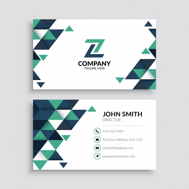 Modern Business Card Template With Geometric Design