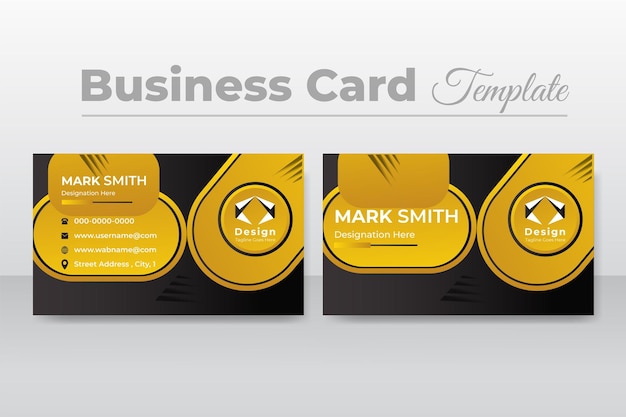 Modern business card template with photo and vector