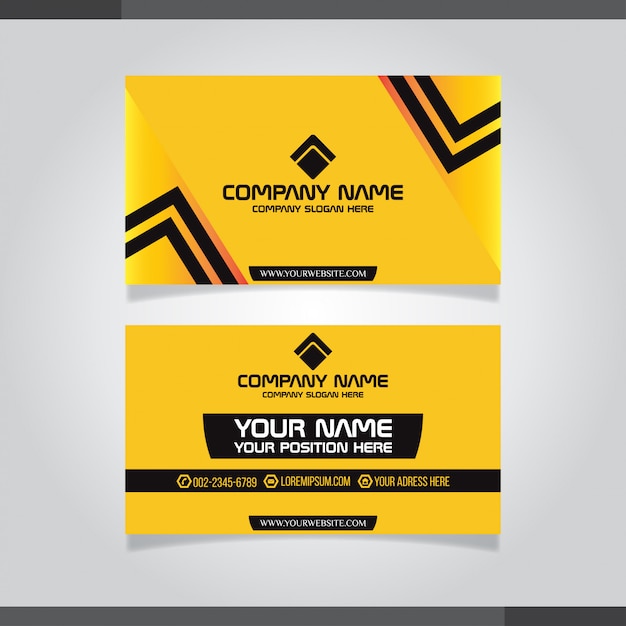 Modern business card template yelllow colors