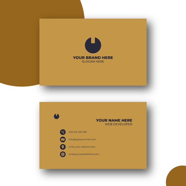 modern business card vector template. stylish wood visiting card design