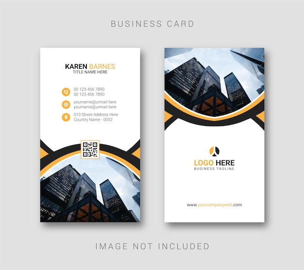 Modern business card vertical template design