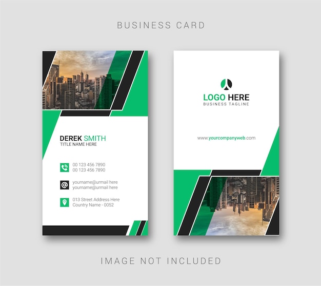 Modern business card vertical template design