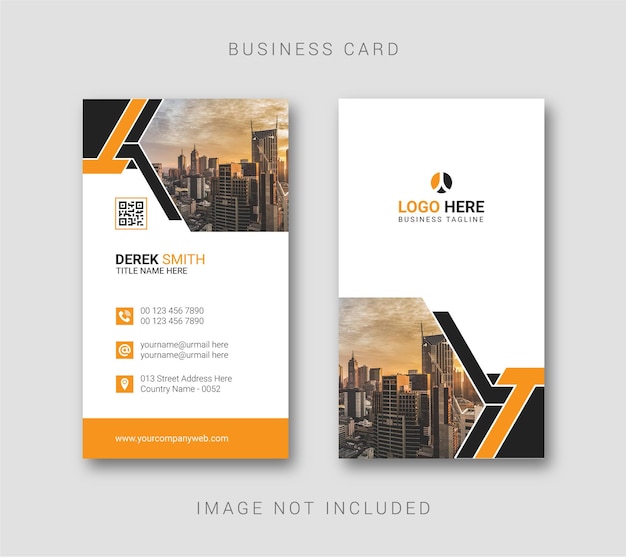 Modern business card vertical template design