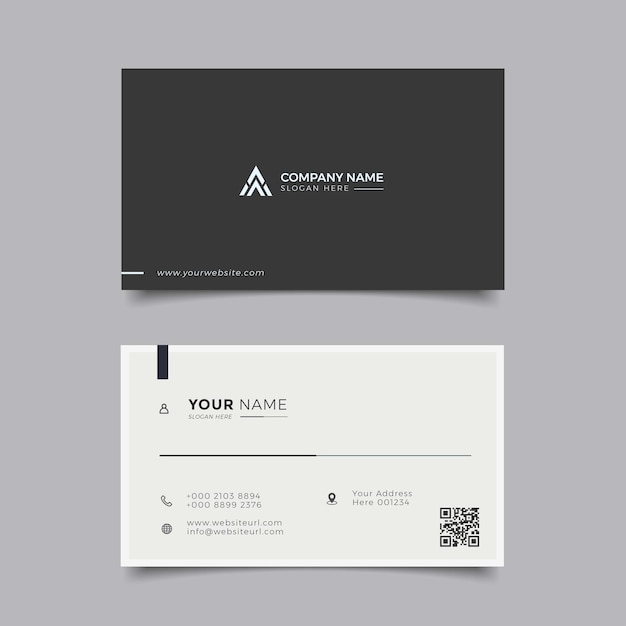 Modern Business Card white and black elegant Professional