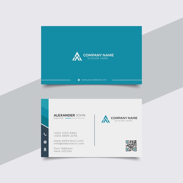 Modern business card white and blue Corporate Professional