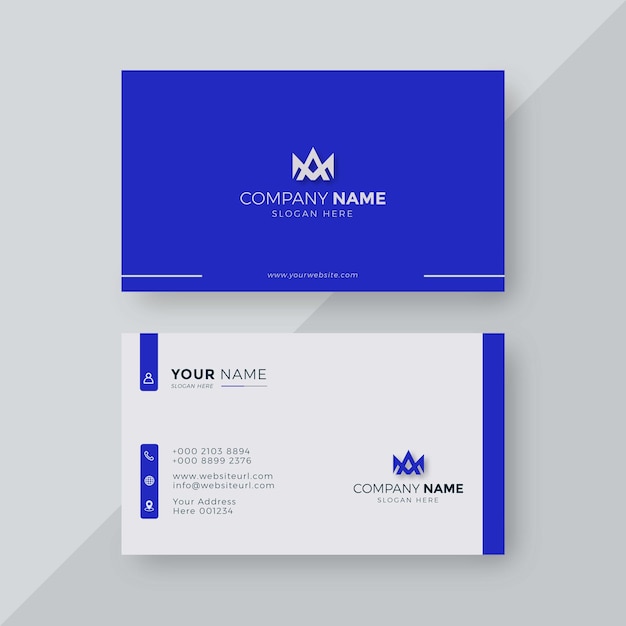 Modern Business Card white and Blue elegant Professional