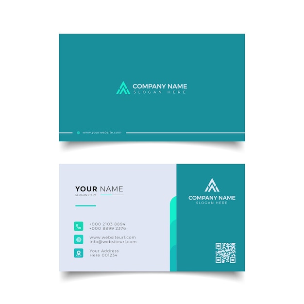 Modern business card white and blue professional corporate