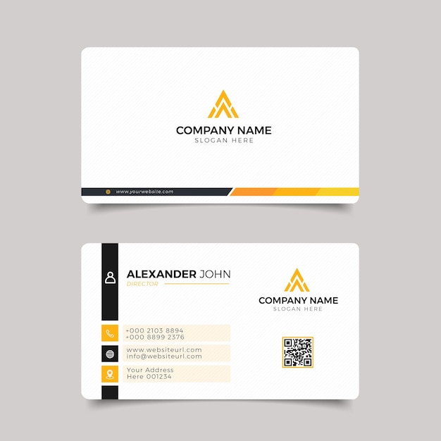 Modern Business Card white and Orange elegant Professional