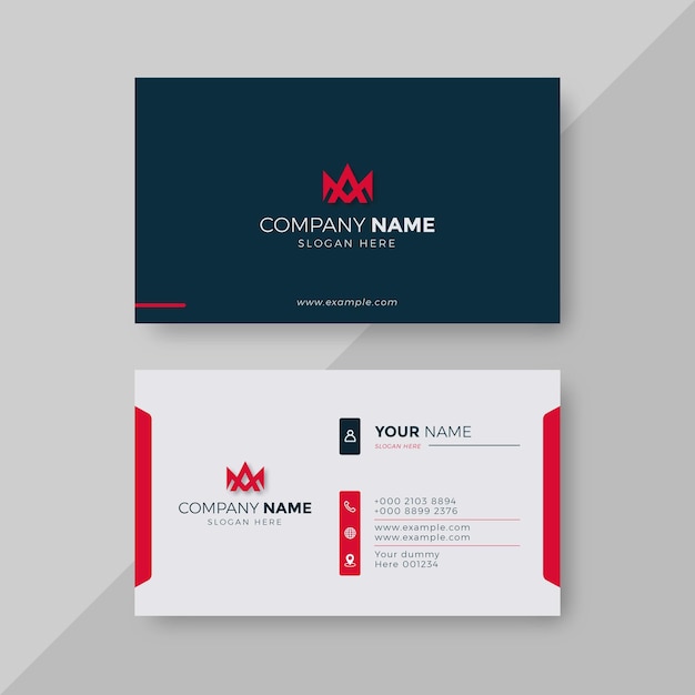 Modern Business Card white and red elegant Professional