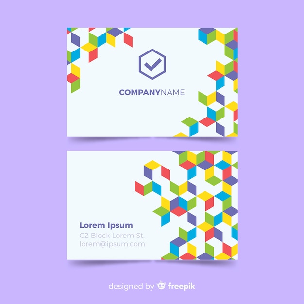 Modern business card with abstract design