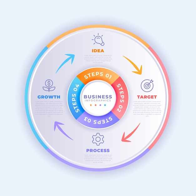 Modern business circular infographic template