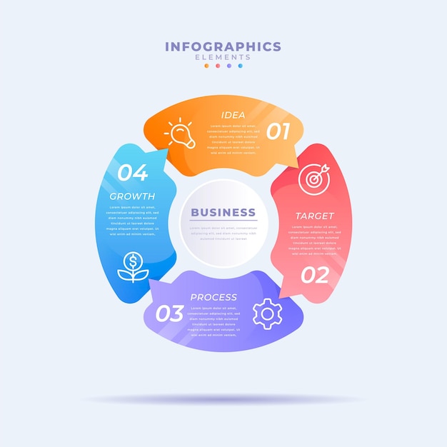 Modern business circular infographic template