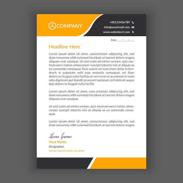 Modern Business Company Letterhead Template Design