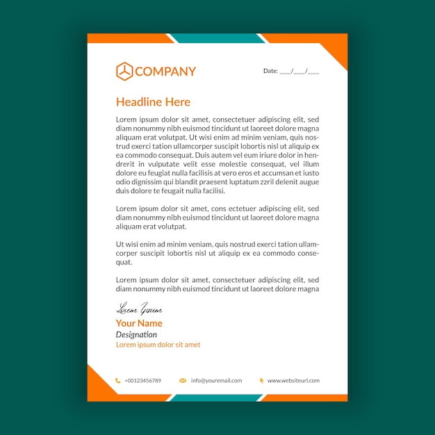 Modern Business Company Letterhead Template Design