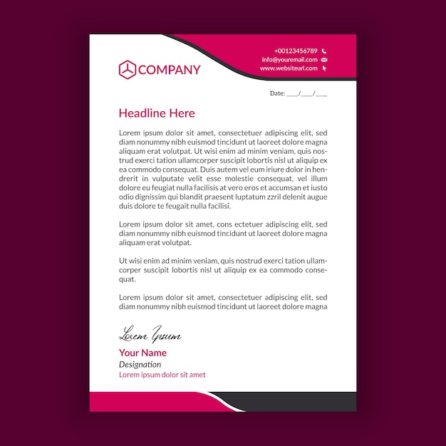 Modern Business Company Letterhead Template Design