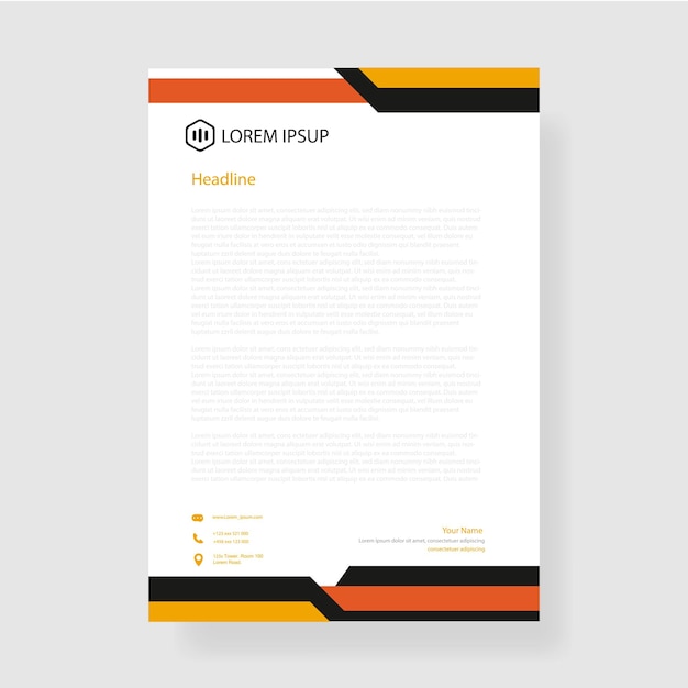 Modern business company letterhead template. with minimal design