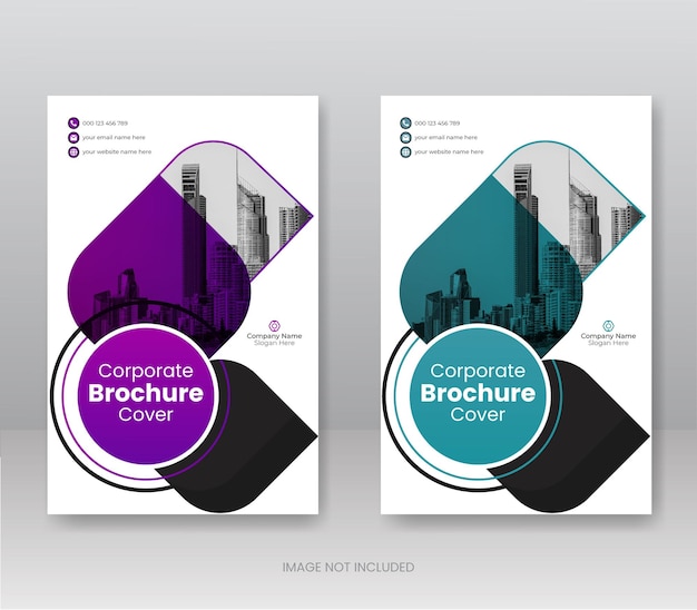 Modern business company profile brochure cover and book cover design template