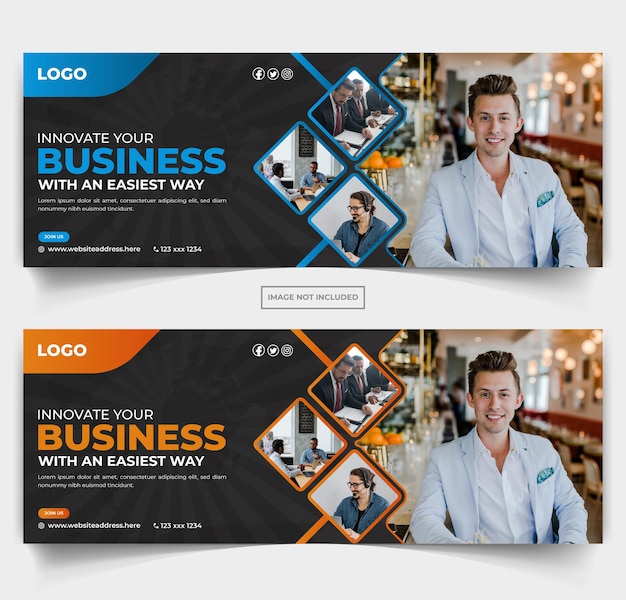 Modern Business company social media cover banner design template for Facebook