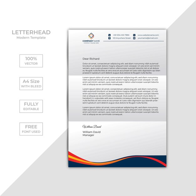 Vector modern business and corporate letterhead template